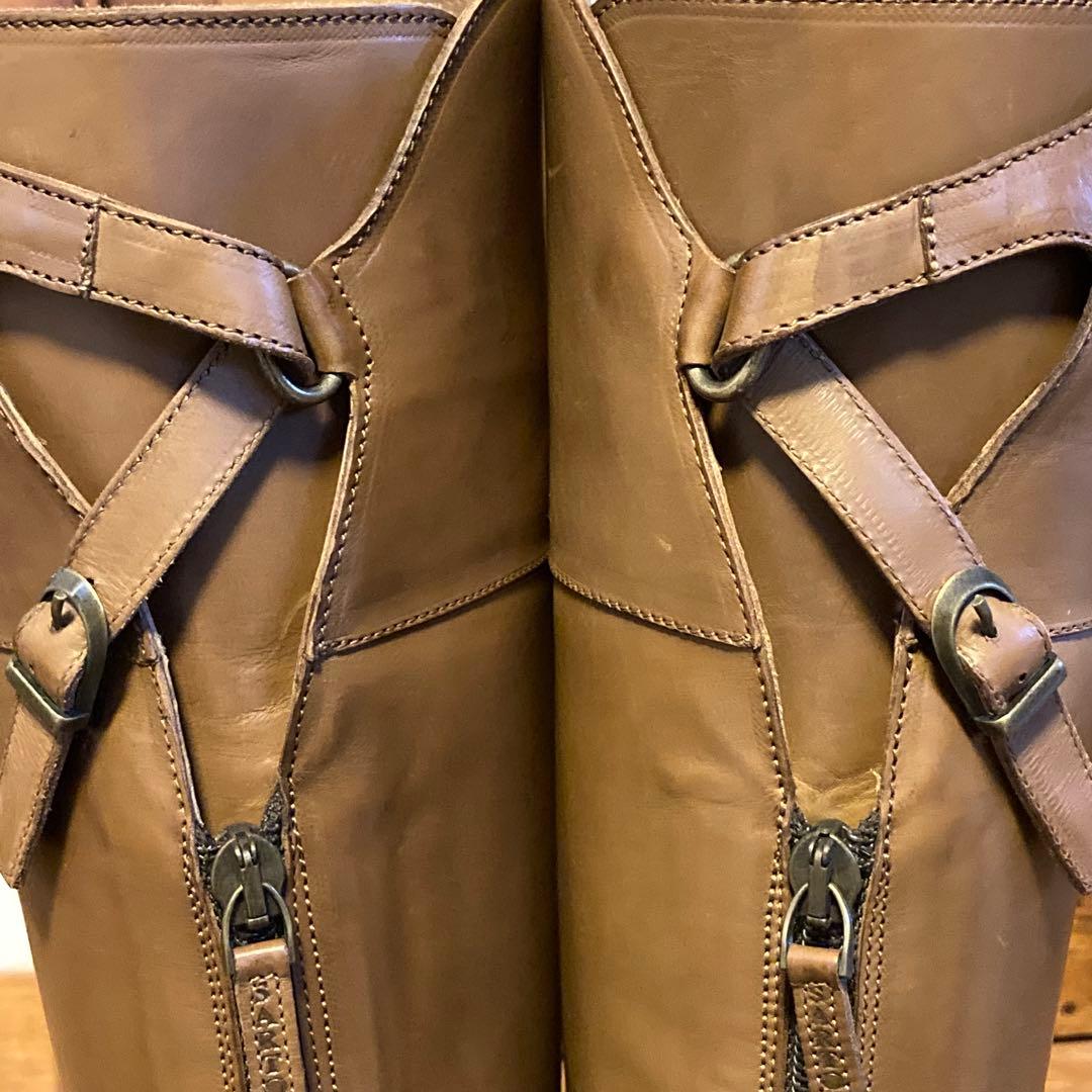 美品　SARTORE サルトル　シングルバックベルト　ジョッキーブーツ　ブラウン