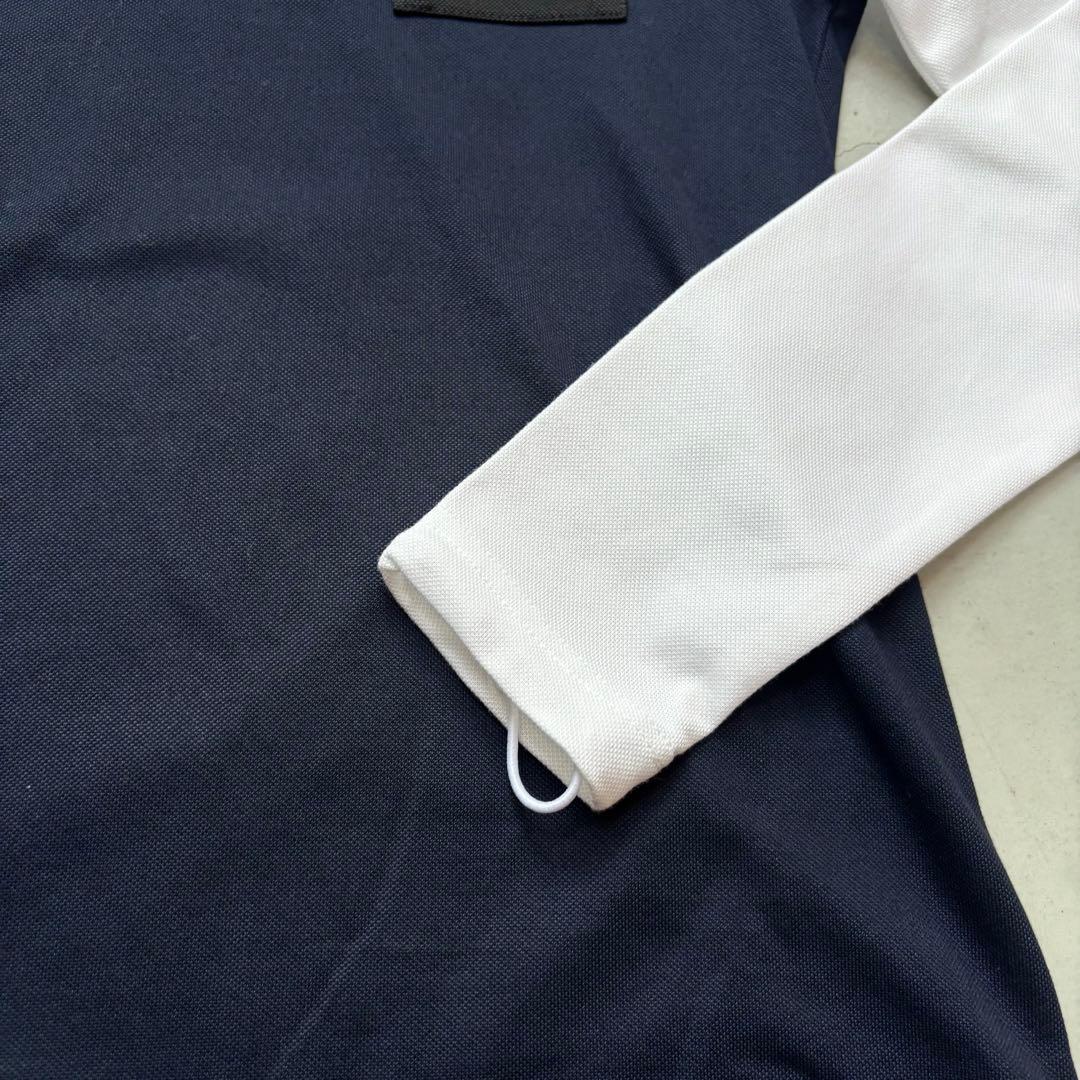 【新品タグ】HORN GARMENT ホーンガーメント 切替 長袖ポロシャツ M