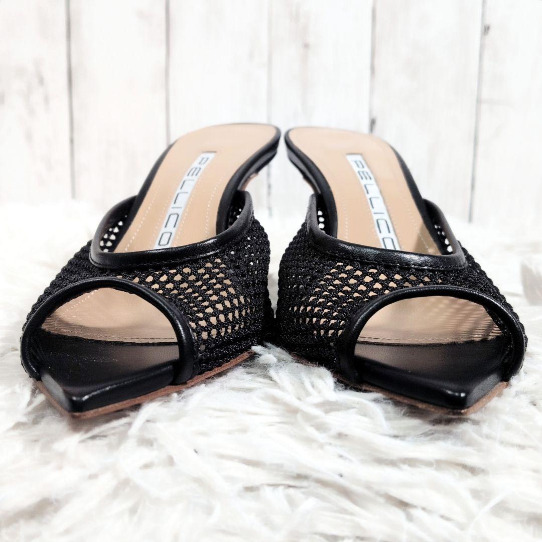 希少サイズ35【未使用極美品】ペリーコ メッシュサンダル／ミュール フレアヒール