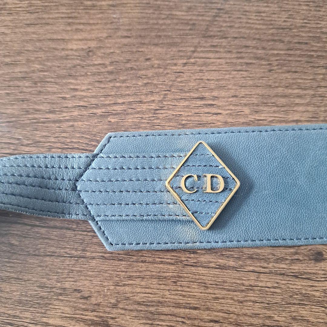 Christian Dior グレー レザー ベルト