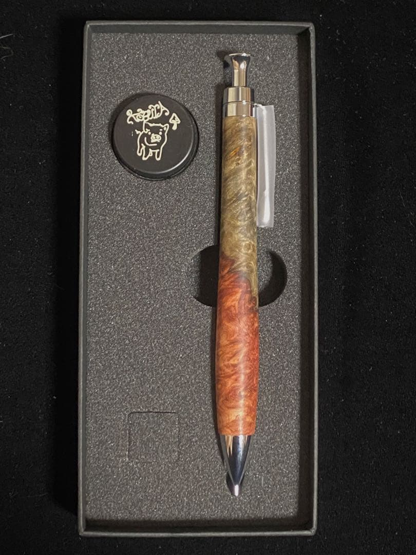 こぶた工房 シャープペンシル 極上花梨瘤 青赤 グロテスク0.5mm