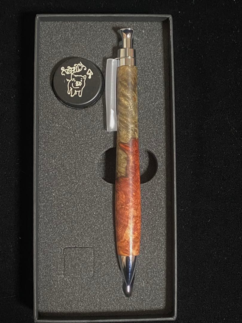 こぶた工房 シャープペンシル 極上花梨瘤 青赤 グロテスク0.5mm