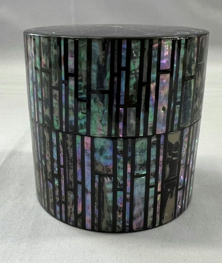 螺鈿細工菊中次(棗) 北島昭峰(昭夫) 茶道具