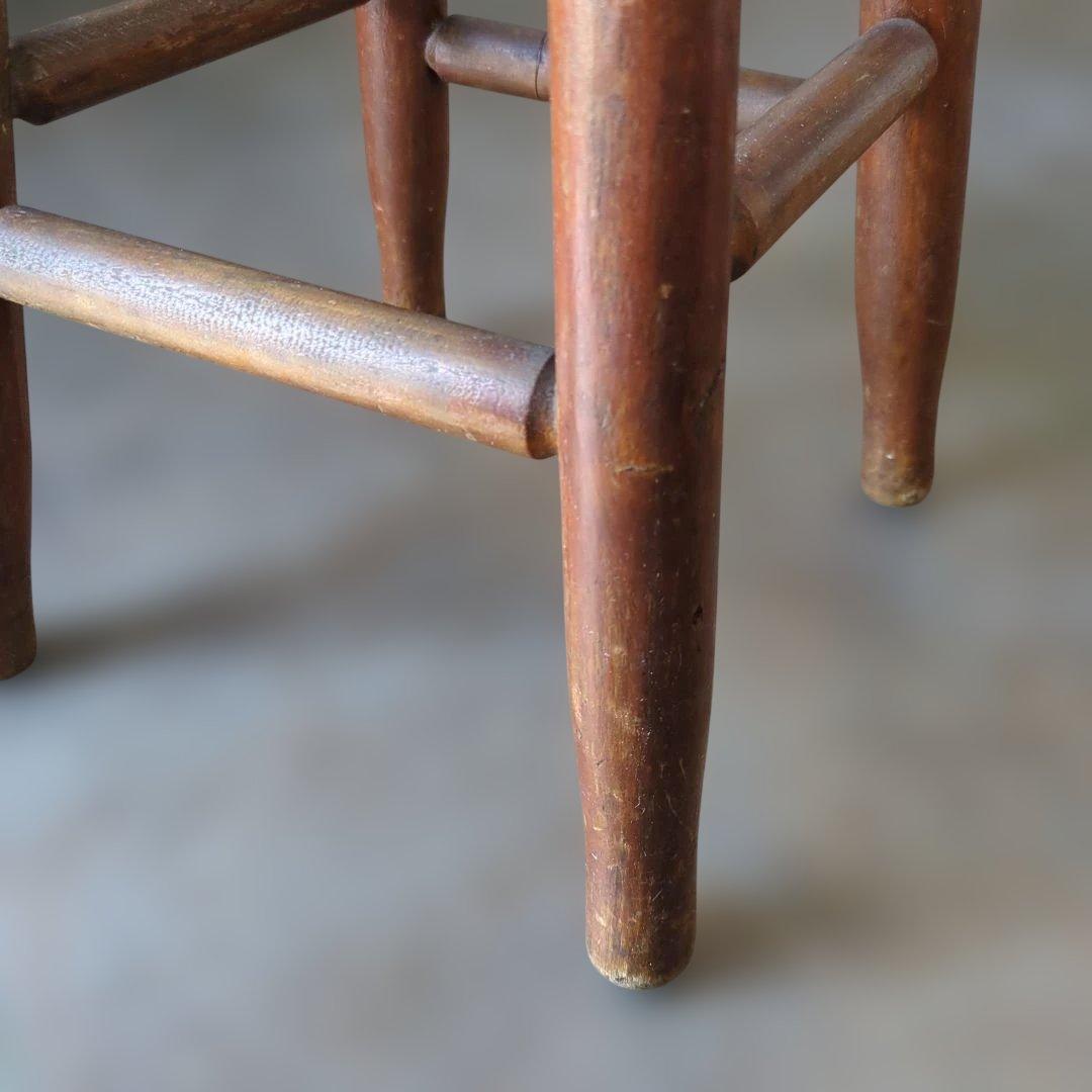 骨董　椅子　丸椅子　木製　スツール ブラウン アンティーク　イス