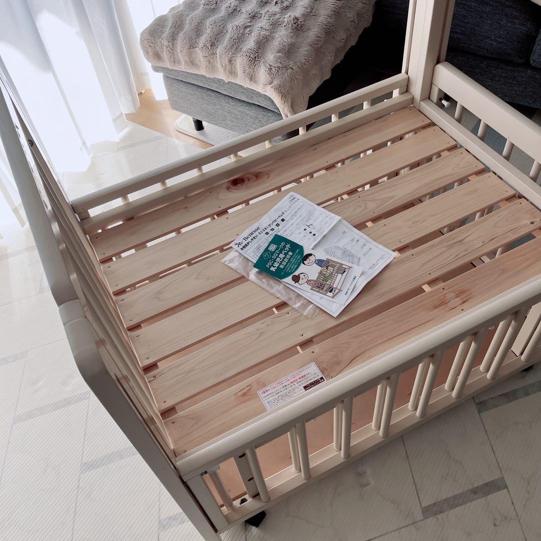 【目黒区引取】キンタロー ミニ3wayオープンベッド ホワイト 3面 木製