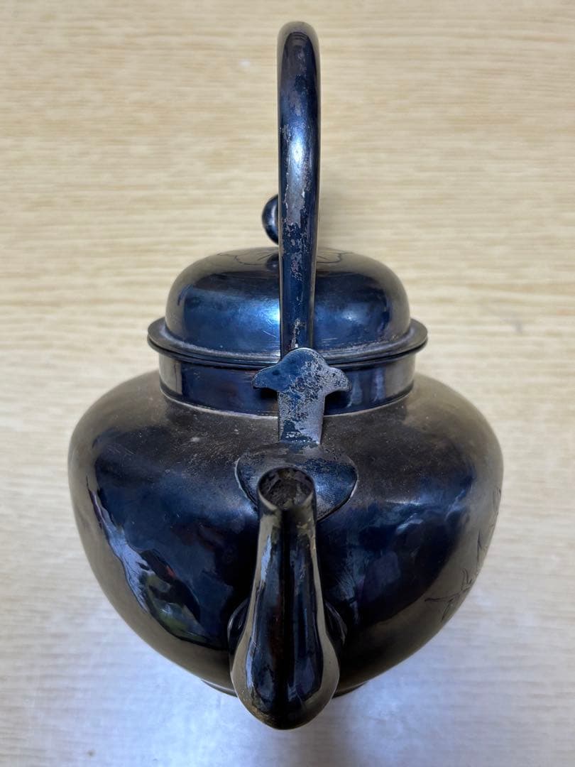 【純銀製】銀瓶 やかん 急須 湯沸かし 煎茶道具 茶道具 金属工芸 約214g