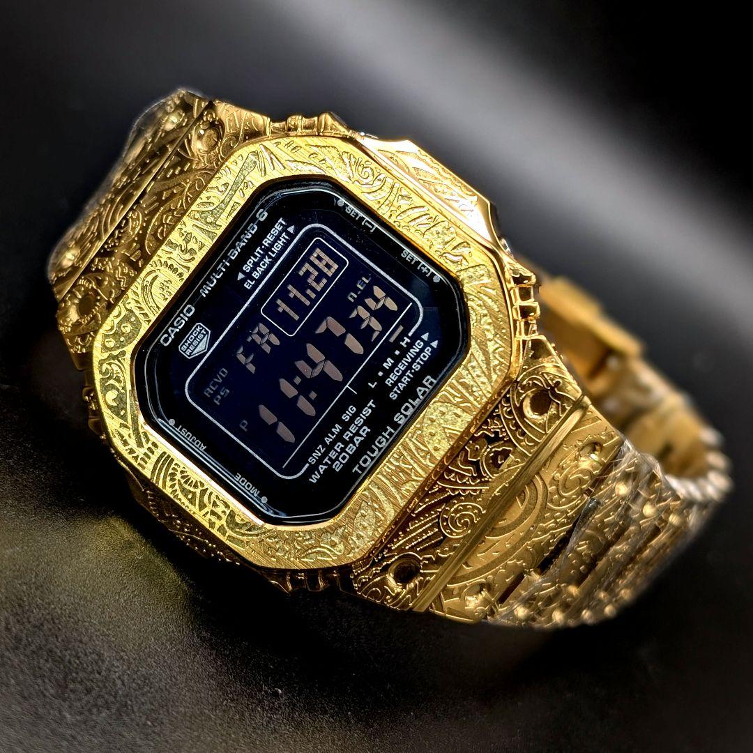 美品 G-SHOCK GWM5610 電波ソーラー ペイズリー彫刻 フルメタル
