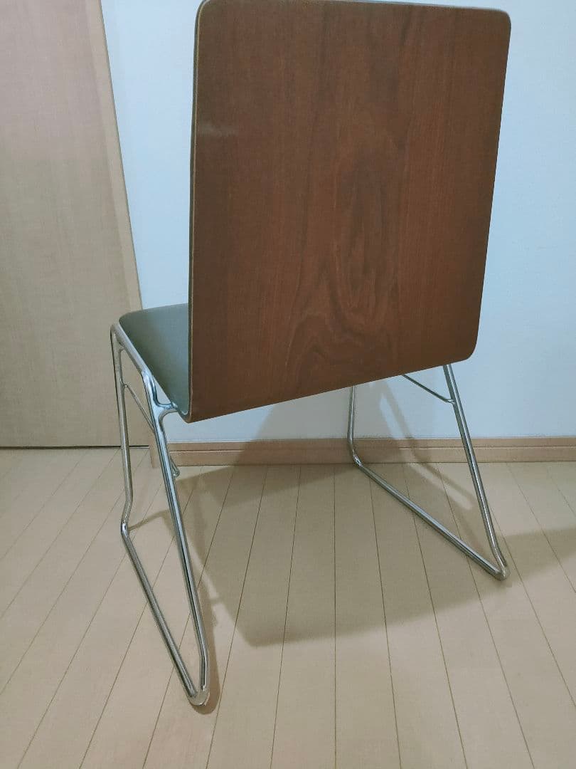 ♪③天童木工 Tendo チークプライウッド PVCレザースチールレッグ　茶色