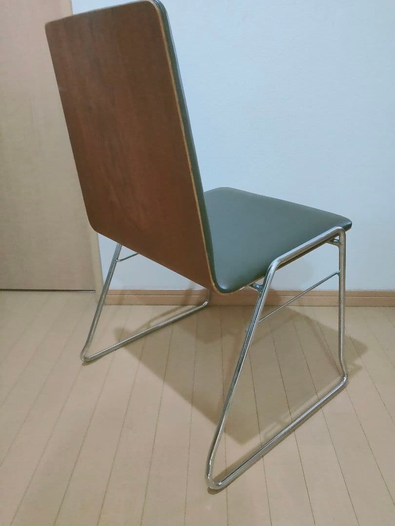 ♪③天童木工 Tendo チークプライウッド PVCレザースチールレッグ　茶色