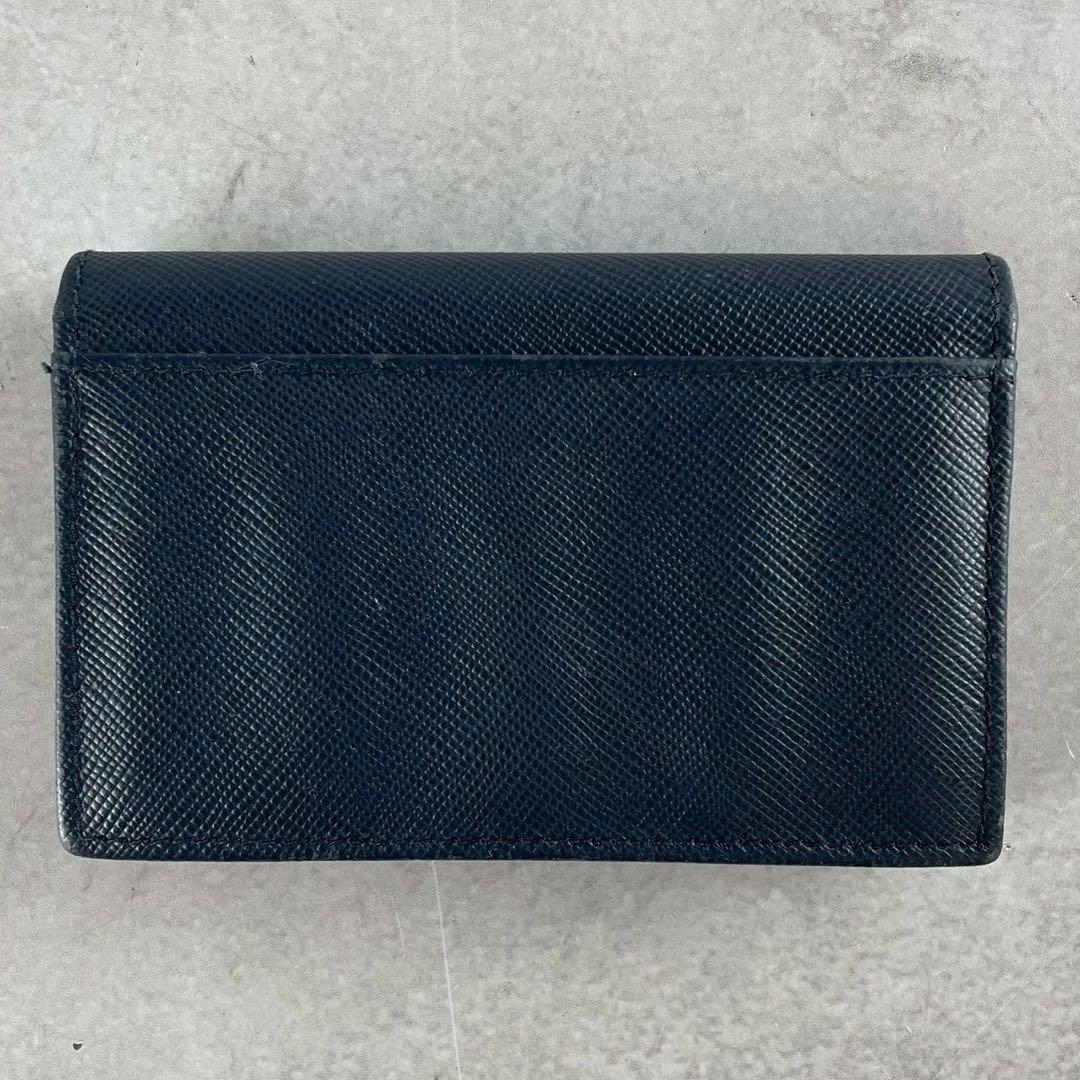 極美品 現行品⭐️PRADA カードケース 名刺入れ サフィアーノレザー 紺色
