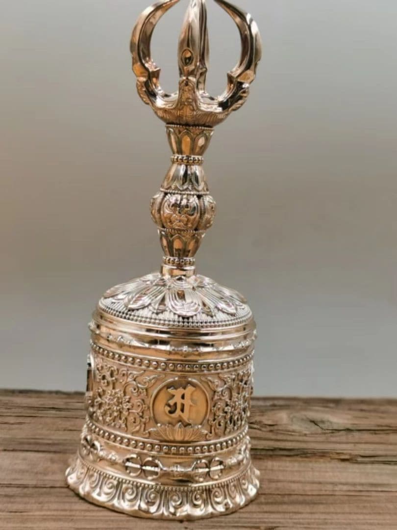 【修縁堂】密教法具 真言宗 鬼面の鈴 金剛鈴 種子字 金剛降魔法器仏具