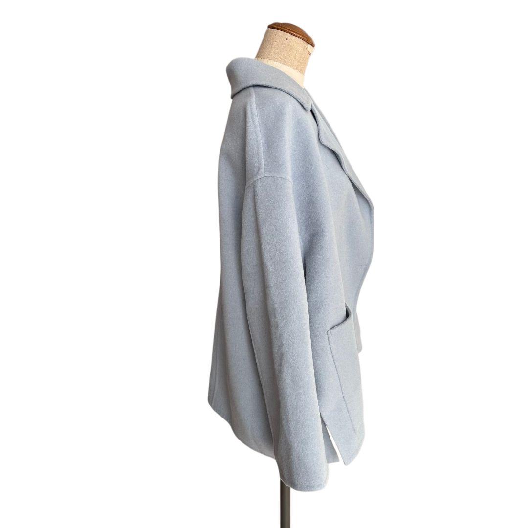 23AW✨ボールジィ　プレミアムウールリバーオープンカラーショートコート　ブルー