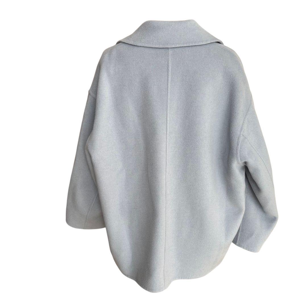 23AW✨ボールジィ　プレミアムウールリバーオープンカラーショートコート　ブルー