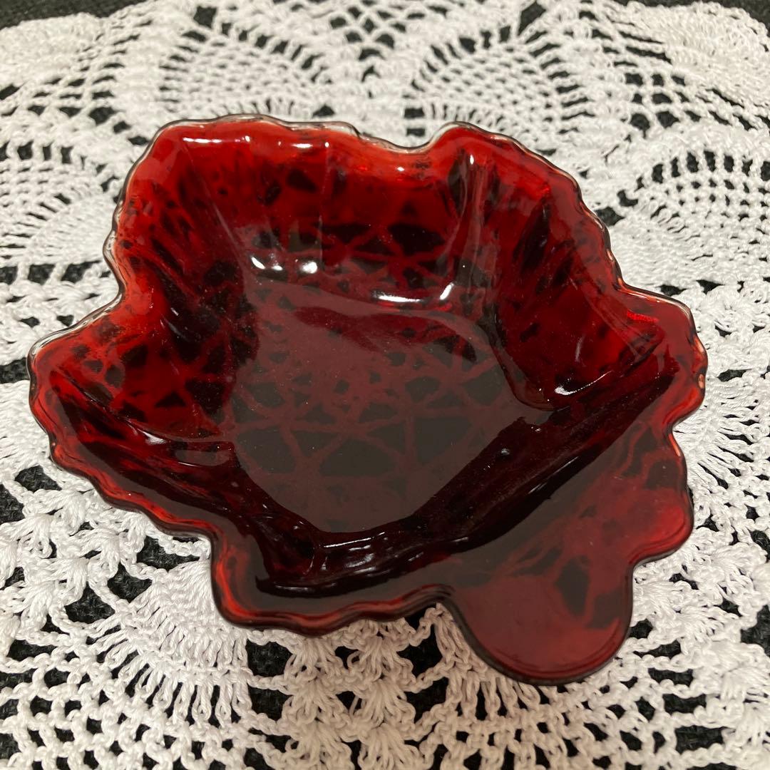 極極美品！ アンカーホッキング メープルディッシュ　ロイヤルルビー