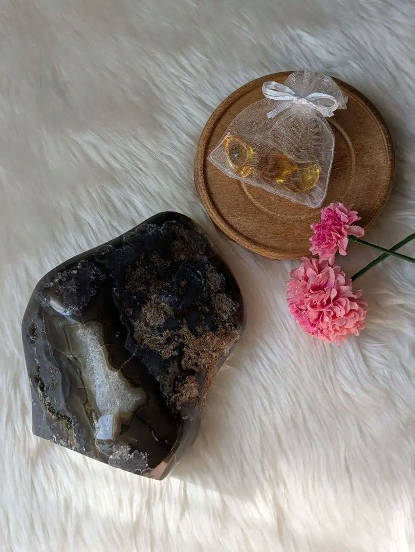 希少　♡グリーンアメジスト♡　お花ドーム　瑪瑙