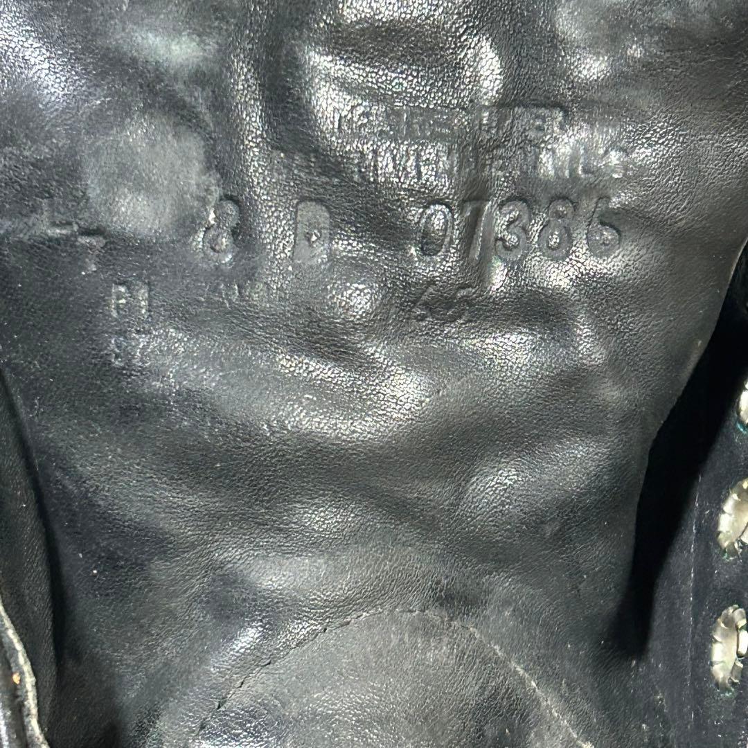 90s 8D 26cm RED WING 8165 刺繍羽タグ ワークブーツ 黒