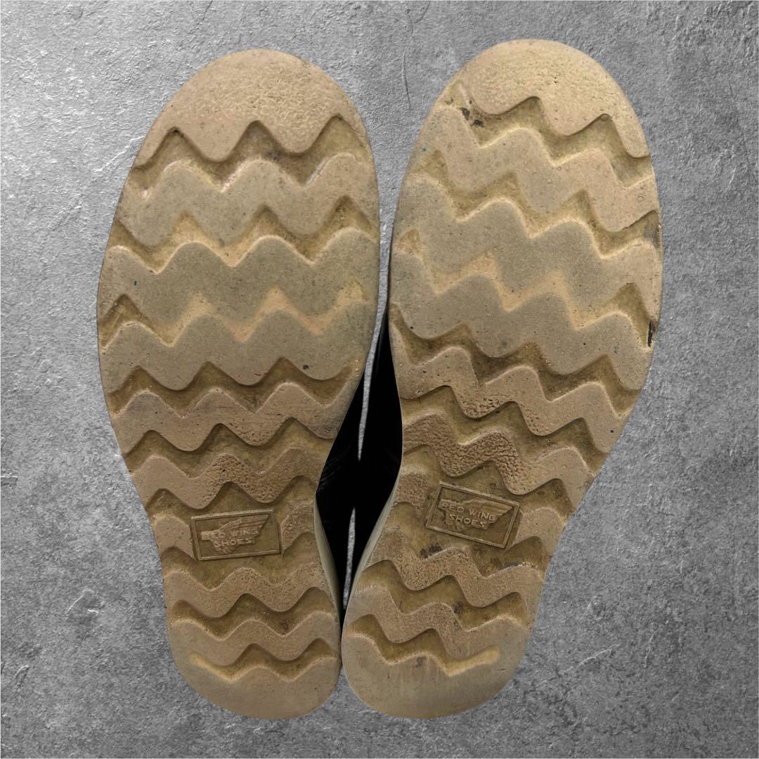 90s 8D 26cm RED WING 8165 刺繍羽タグ ワークブーツ 黒