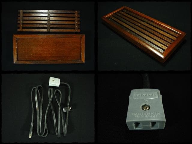 未使用 電熱 長火鉢 木製 囲炉裏 茶道具 c407