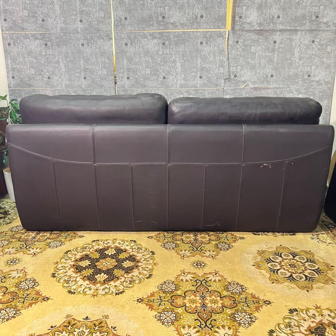 ꧁クラシック家具꧂クッション付2人掛けレザーソファ アーム 合成皮革 リビング