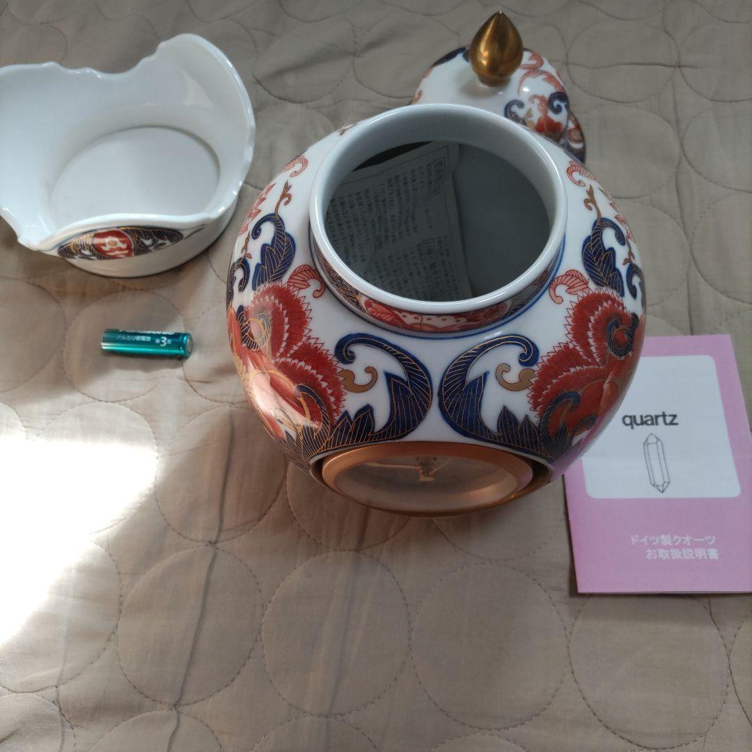 金彩錦手飾壺時計　伊万里鳳凰　大鉢色絵金彩