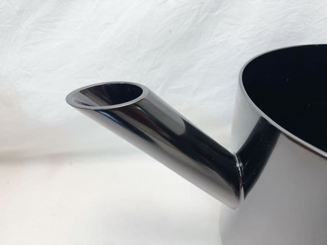 未使用 茶道具 木製黒真塗 水差し 大口水指（おおくちみずさし）」利休好写し元箱