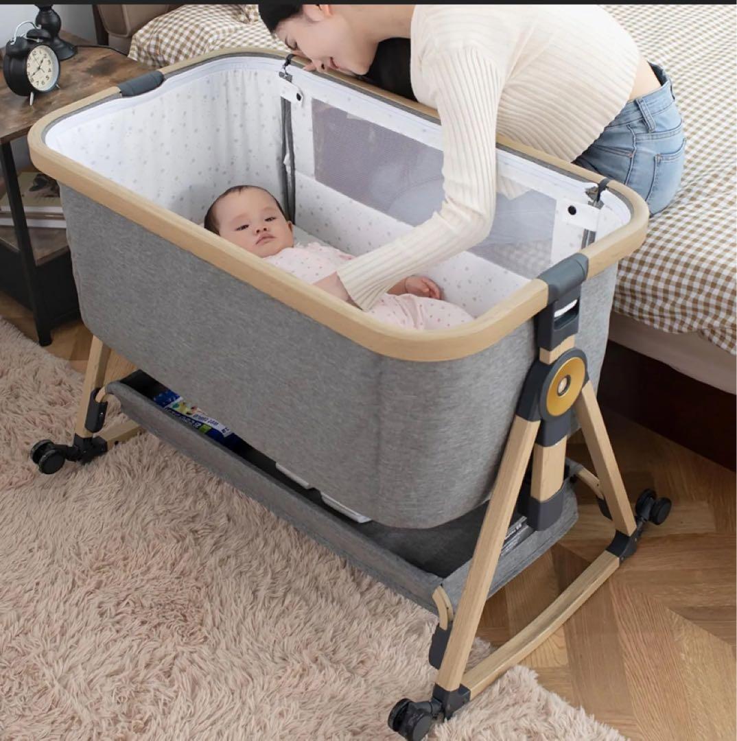 美品✨Maydolly ベビーベッド 乳幼児 添い寝ベッド 3in1キャスター付