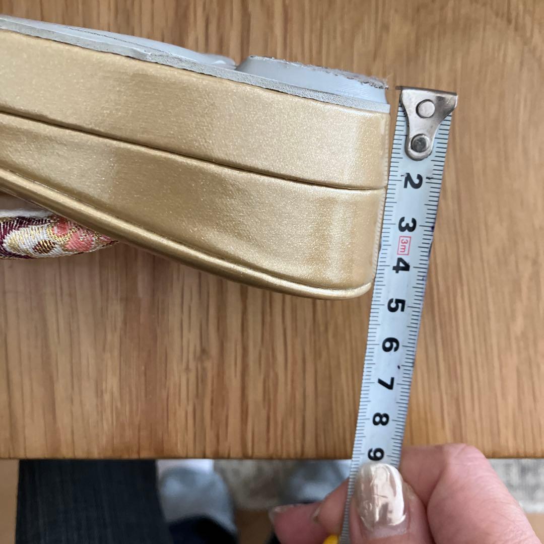 タイムセール中❣️成人式用 花柄和装用バッグと草履Lセット 写真撮りのみ使用 24