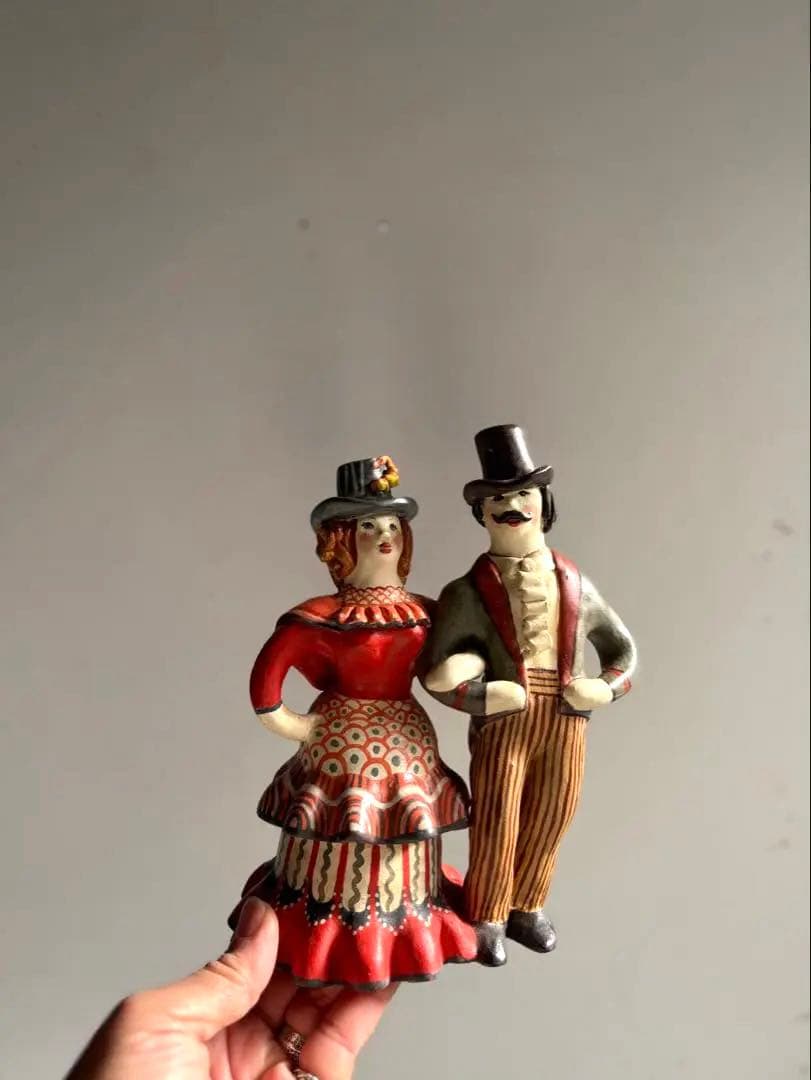 872 フランス パリ 蚤の市購入 可愛いディムコヴォ人形 ロシア 伝統工芸