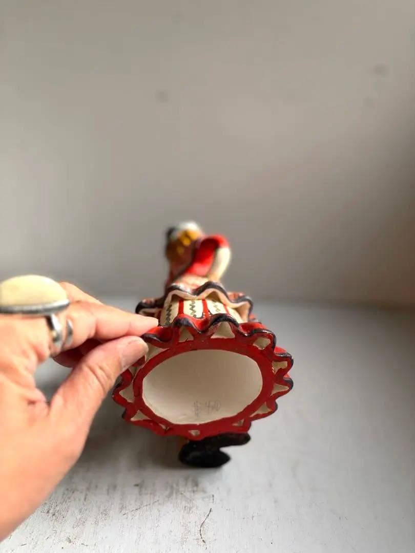 872 フランス パリ 蚤の市購入 可愛いディムコヴォ人形 ロシア 伝統工芸