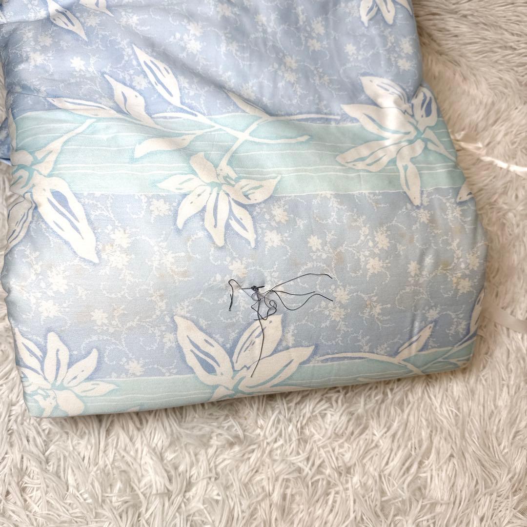 未使用 西川 真綿肌掛け布団 1kg シングル シルク100% ブルー 日本製