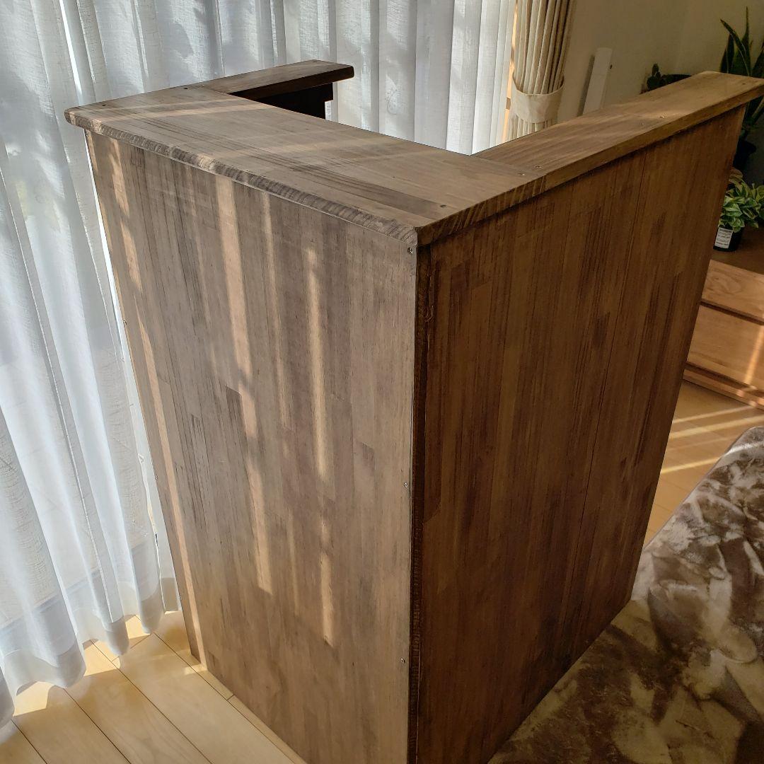 レジカウンター　アンティーク　ウォールナット　ワックス仕上げ