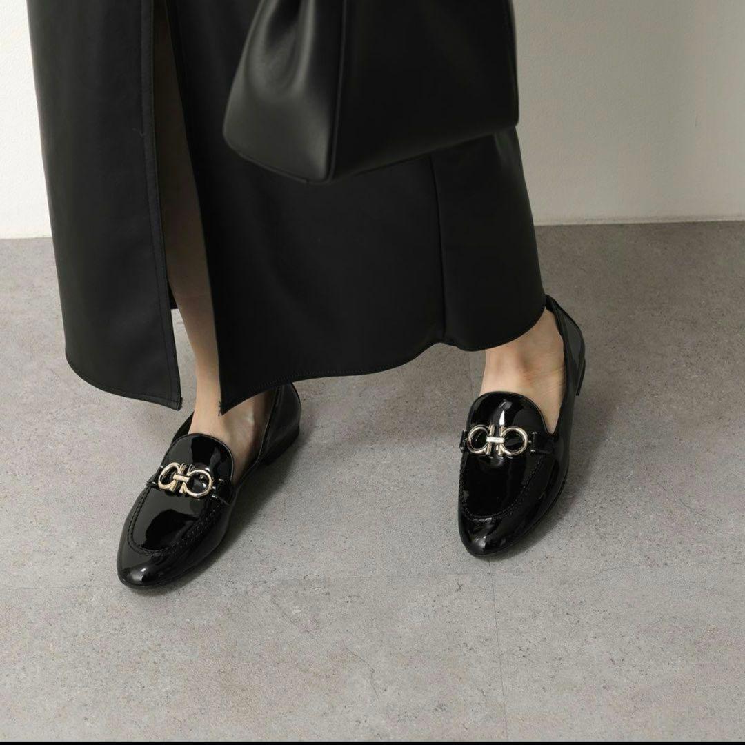 美品☆フェラガモ☆レディース☆パンプス☆エナメル☆ブラック☆サイズ7☆168