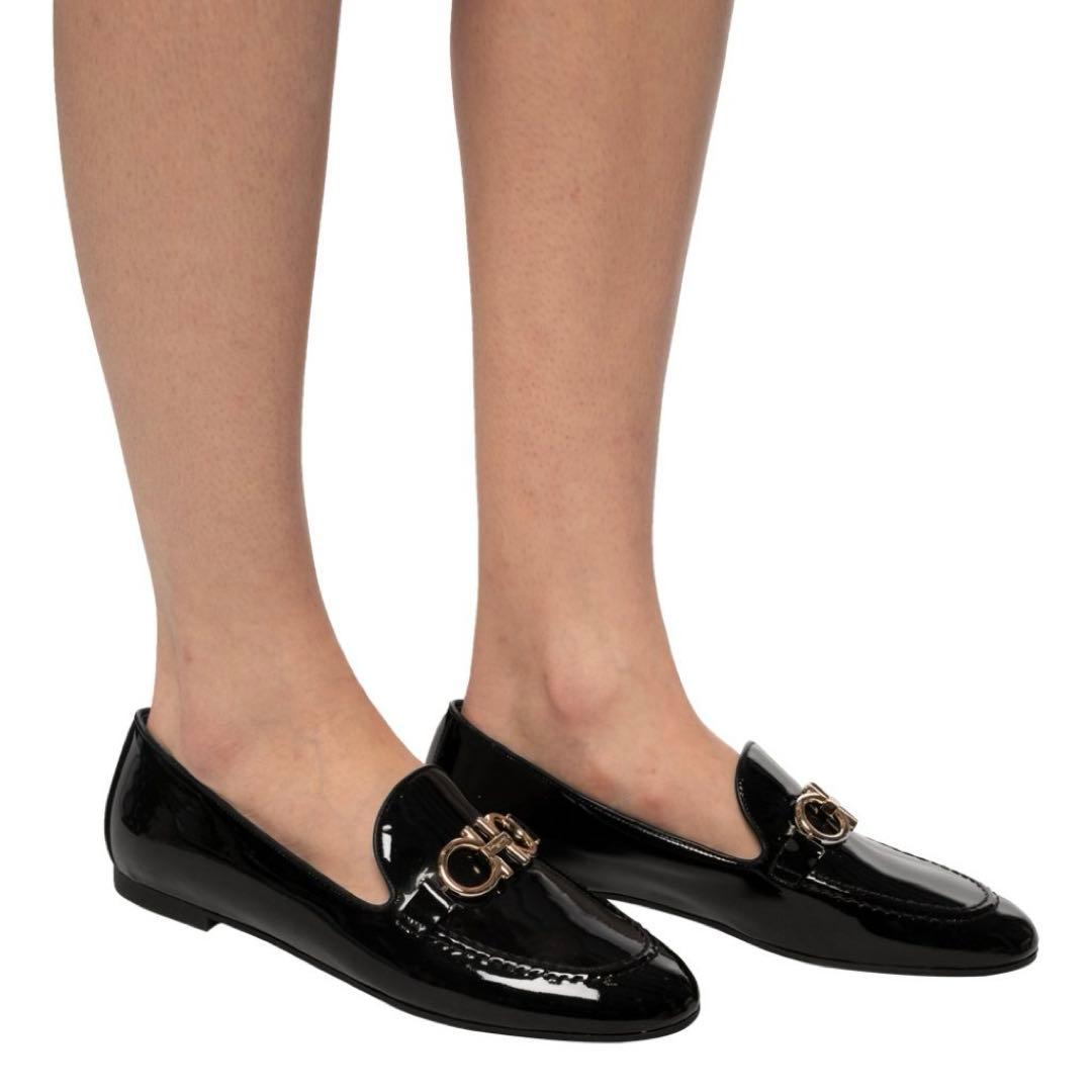 美品☆フェラガモ☆レディース☆パンプス☆エナメル☆ブラック☆サイズ7☆168