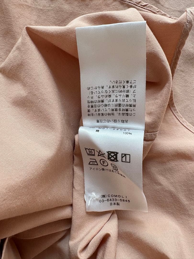 COMOLI シャツ　Sand Pink サイズ0