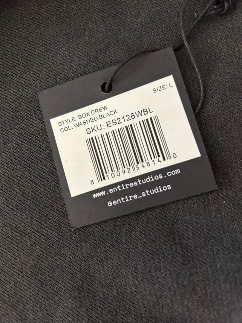 BOX CREW / WASHED BLACK L 【男女兼用】