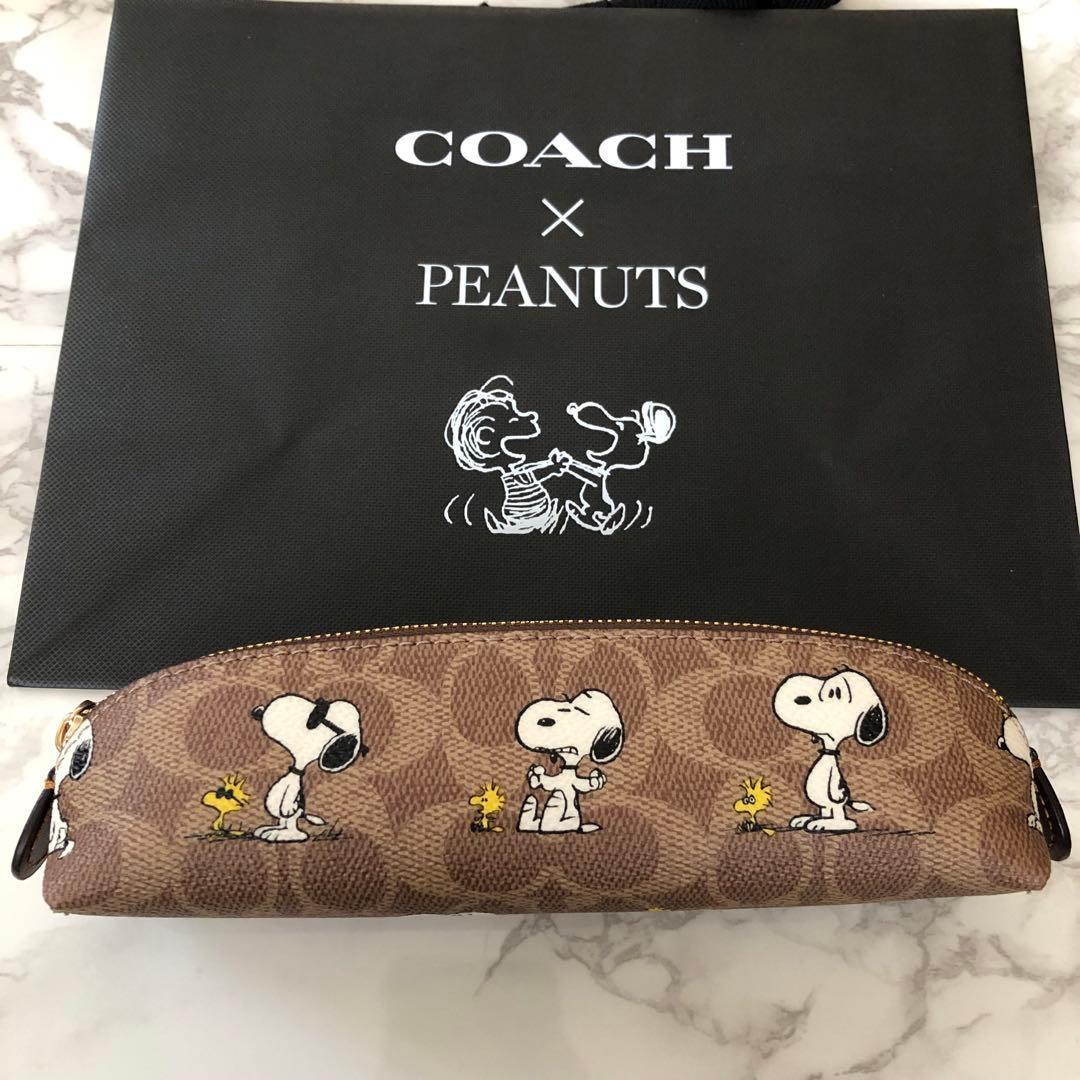 新品未使用 コーチ スヌーピー コラボ ペンケース