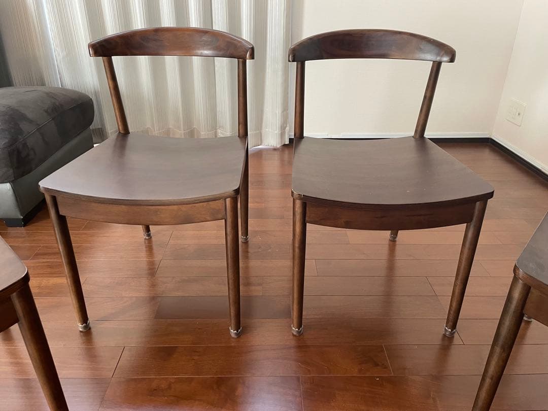 ダークブラウン 木製ダイニングチェア☆3☆送料込