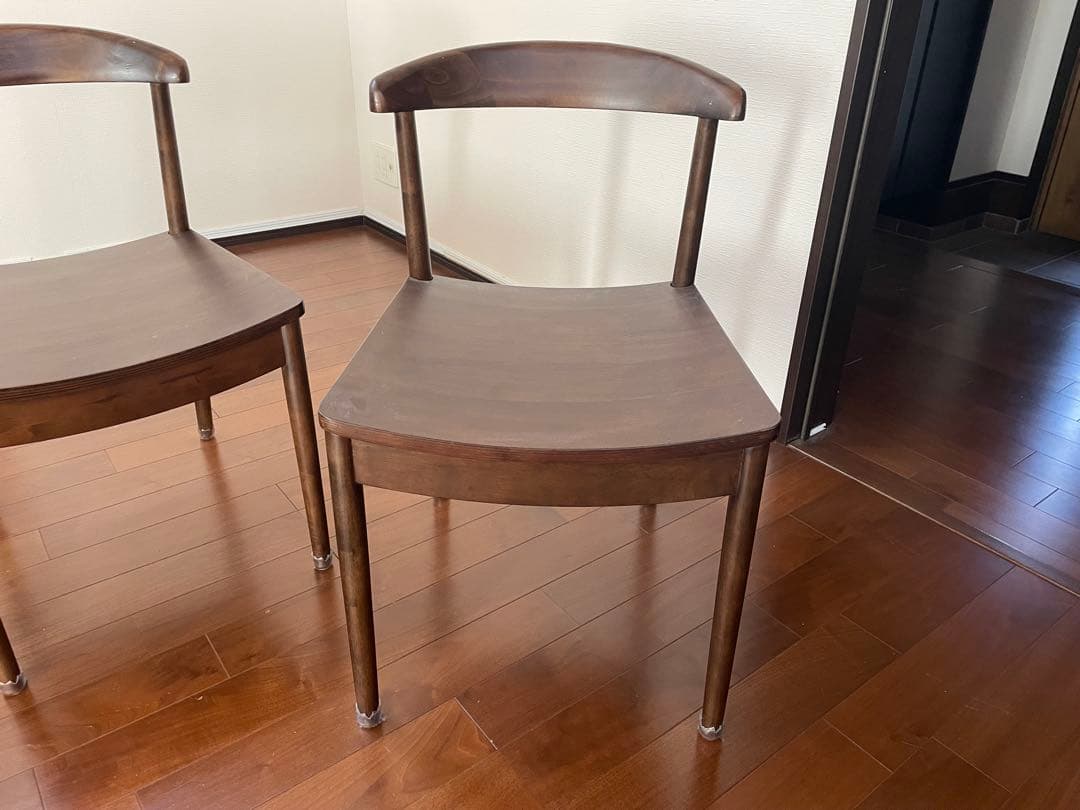 ダークブラウン 木製ダイニングチェア☆3☆送料込