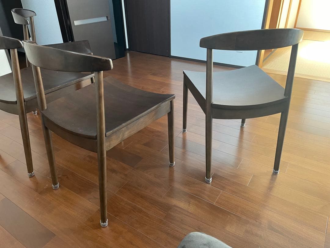 ダークブラウン 木製ダイニングチェア☆3☆送料込