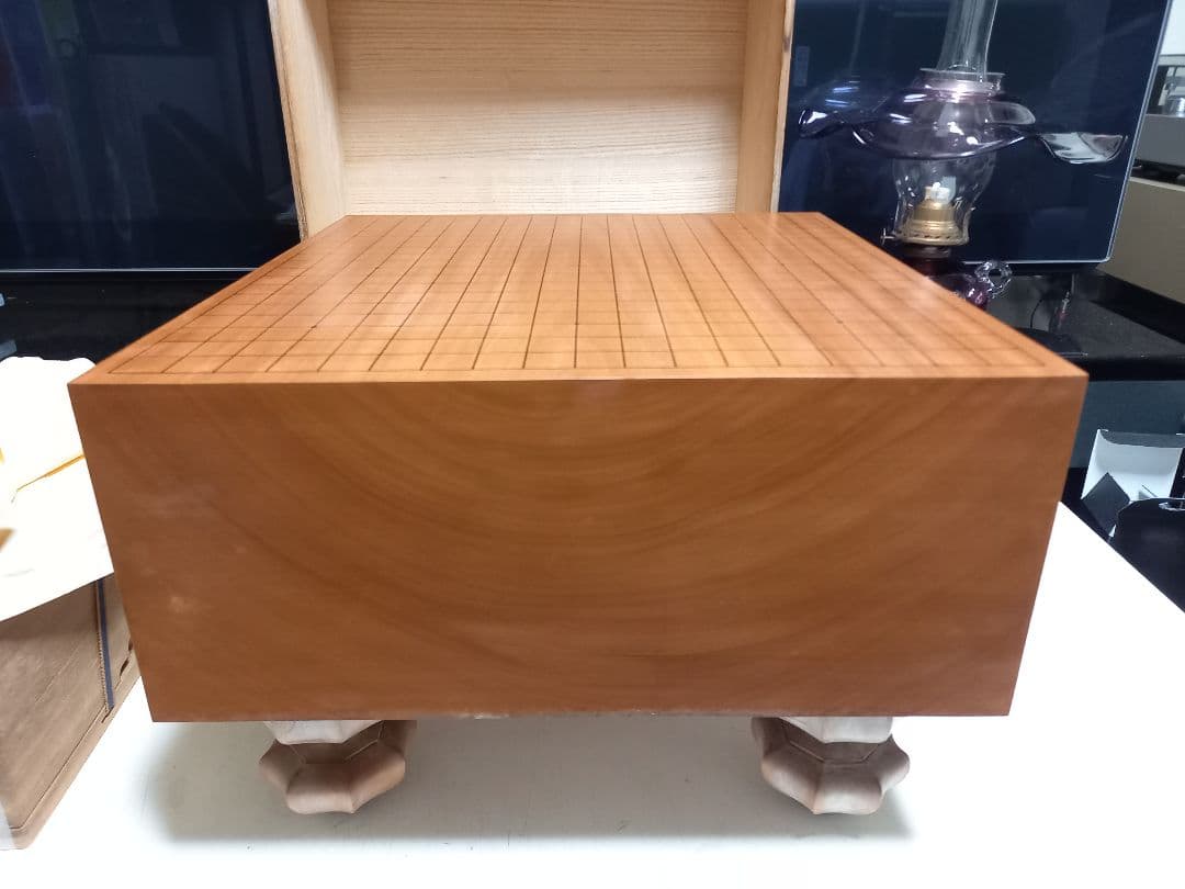 日向製　碁盤　桂　板目　木裏　碁石　本蛤　35号　一式