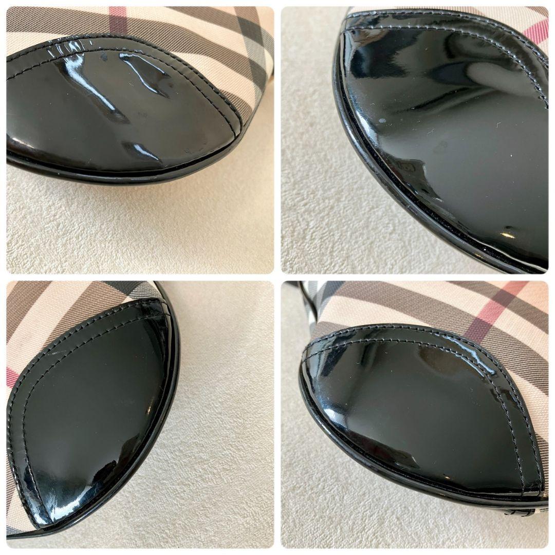 バーバリー ショルダーバッグ ノバチェック ベージュ レザー PVCメガチェック