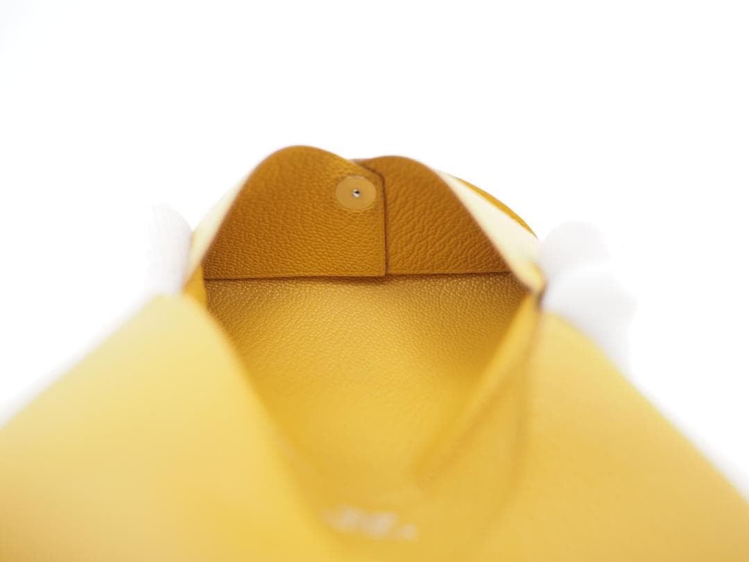 セール 2018年 HERMES エルメス カルヴィ イエロー 名刺入れ カード