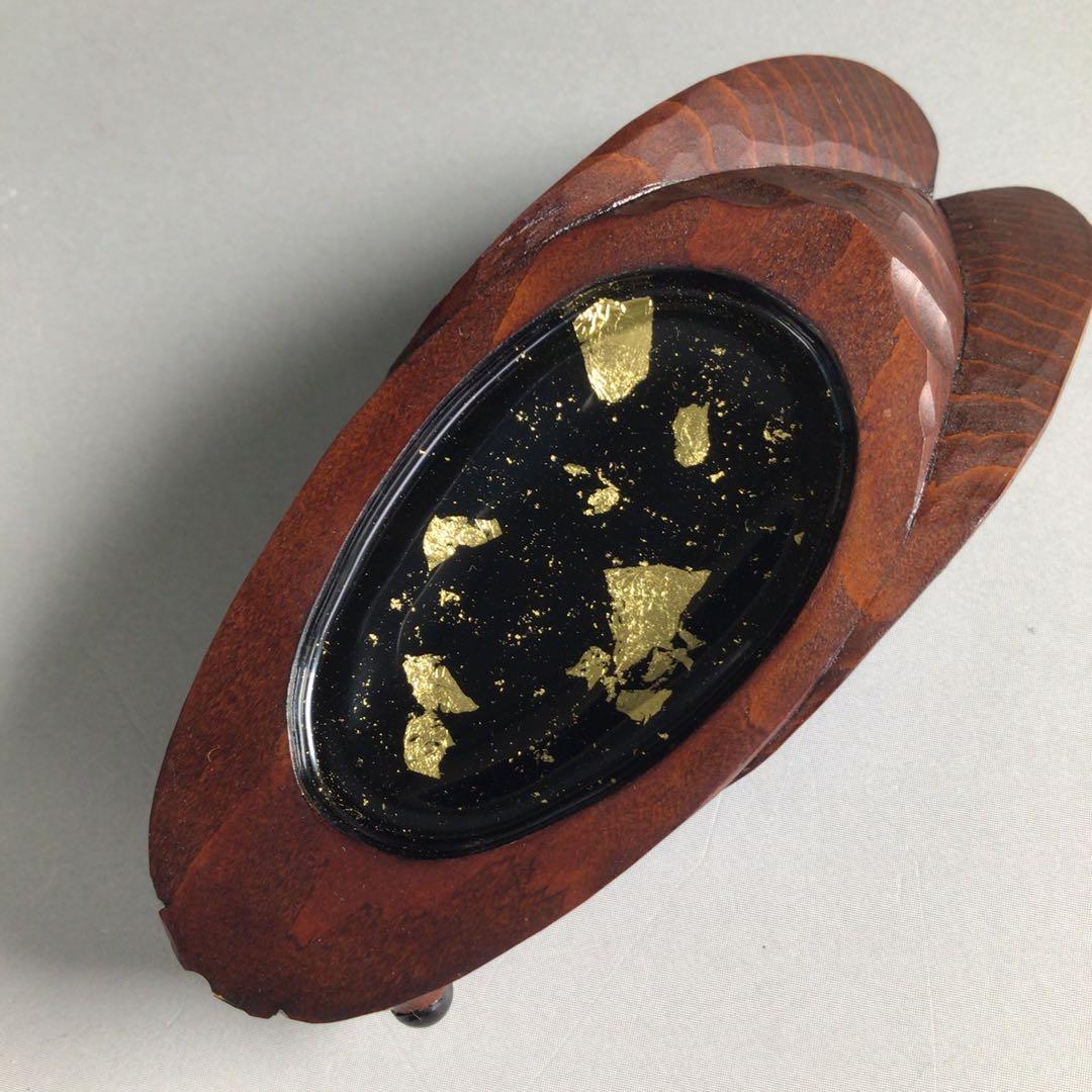 Ｒ６６１　香合　『海田雅孝作』『木彫』『蝉セミ香合』　共箱　茶道具　木工芸