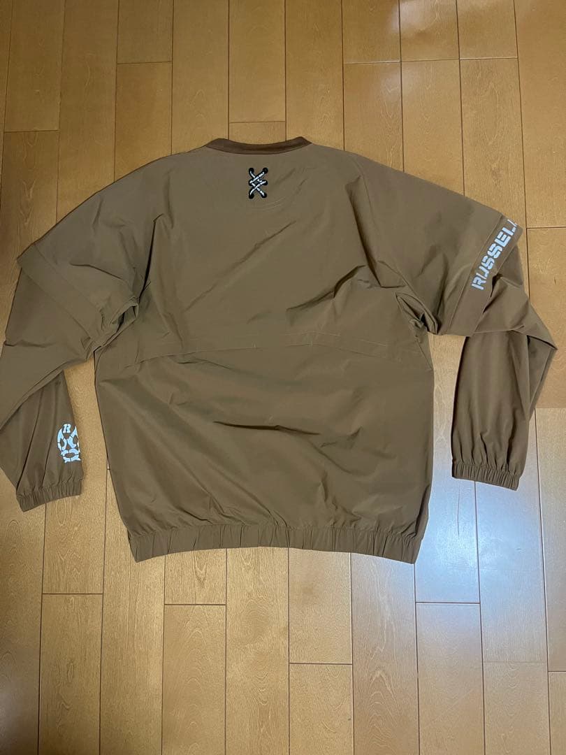 Russeluno 2wayゴルフウェア ブラウン 長袖ナイロンジャケット