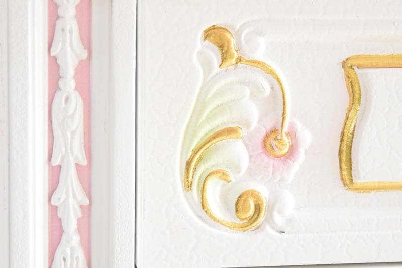 ロココ調 ガラス天板付き ミニチェスト/ナイトテーブル