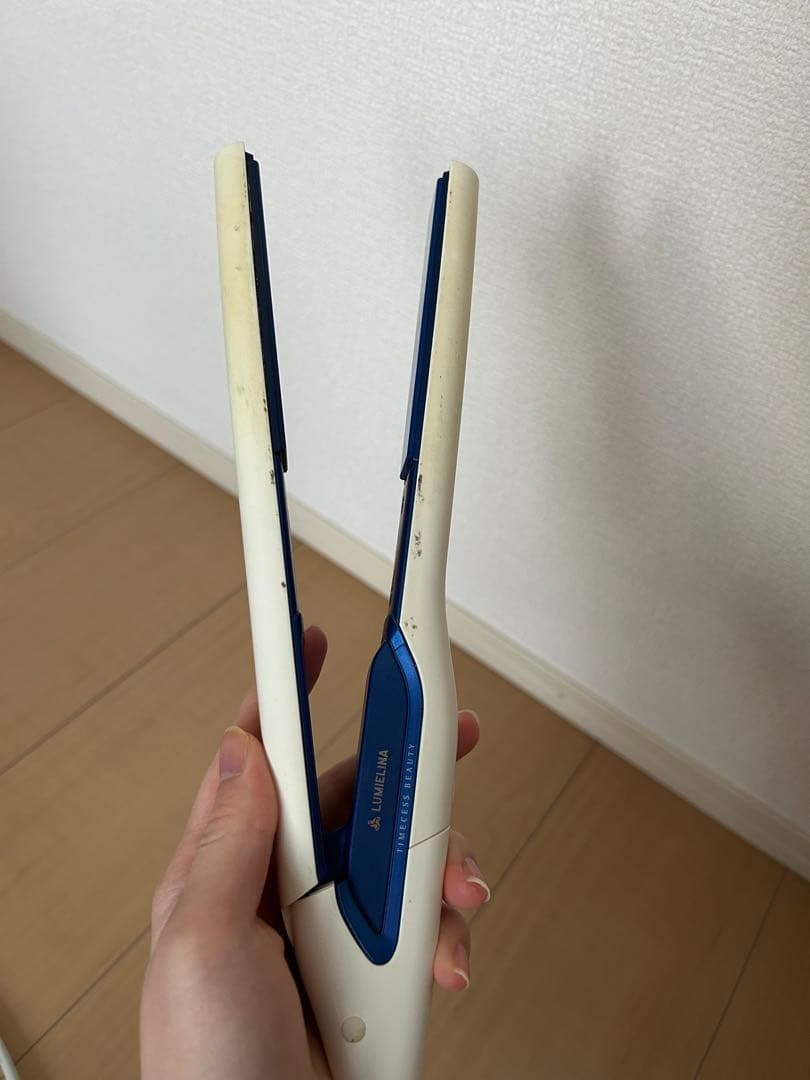 ストレートヘアアイロン ホワイト/ブルー 3D