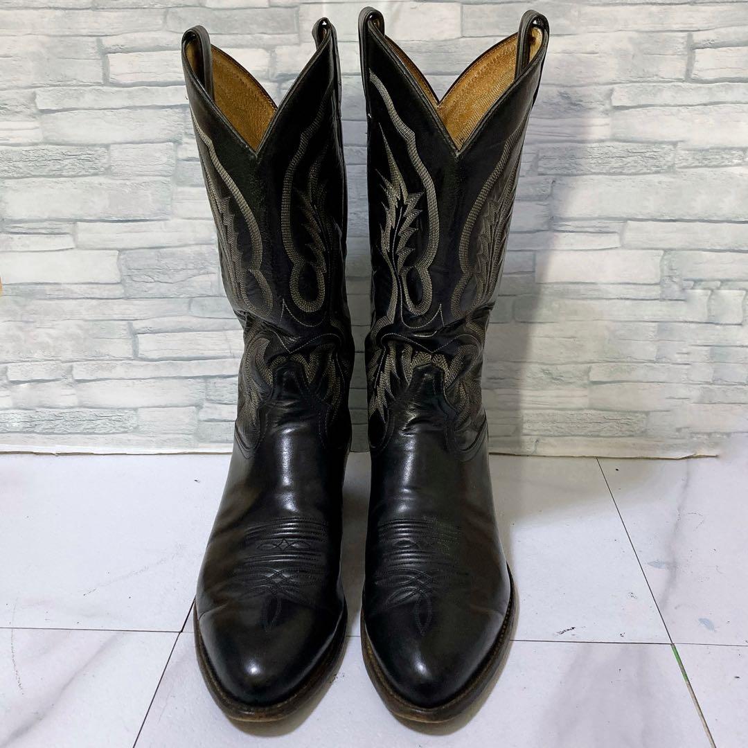 トニーラマ ウエスタンブーツ カウボーイ 10D 本革 USA ブラック 黒