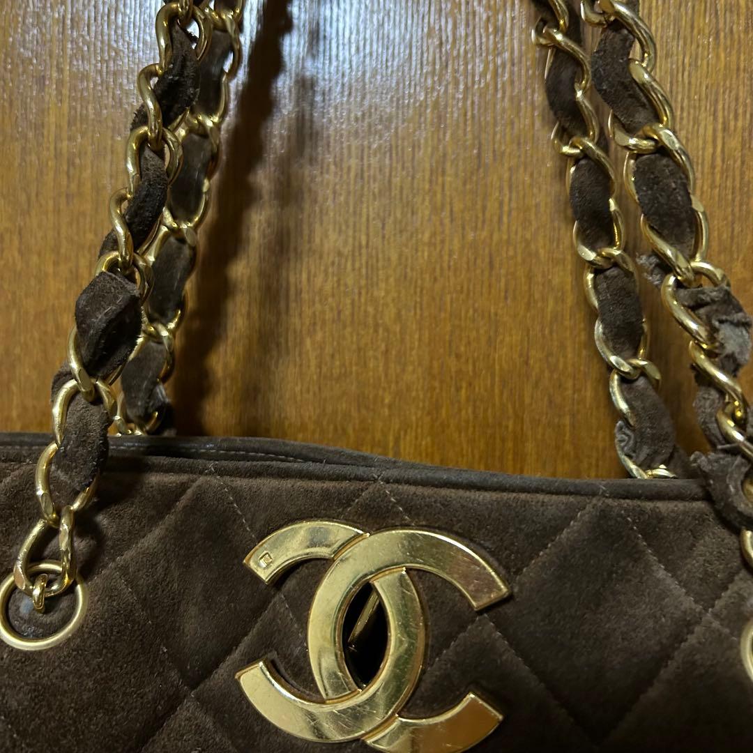 CHANEL ブラウン スエード ショルダーバッグ