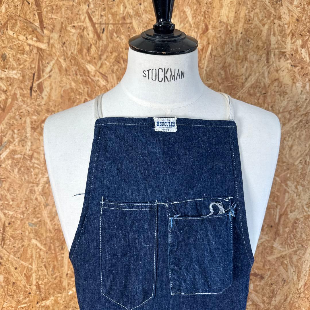 50s HERCULES ビンテージデニムエプロン　ヘラクレス　濃紺　ミミ付き