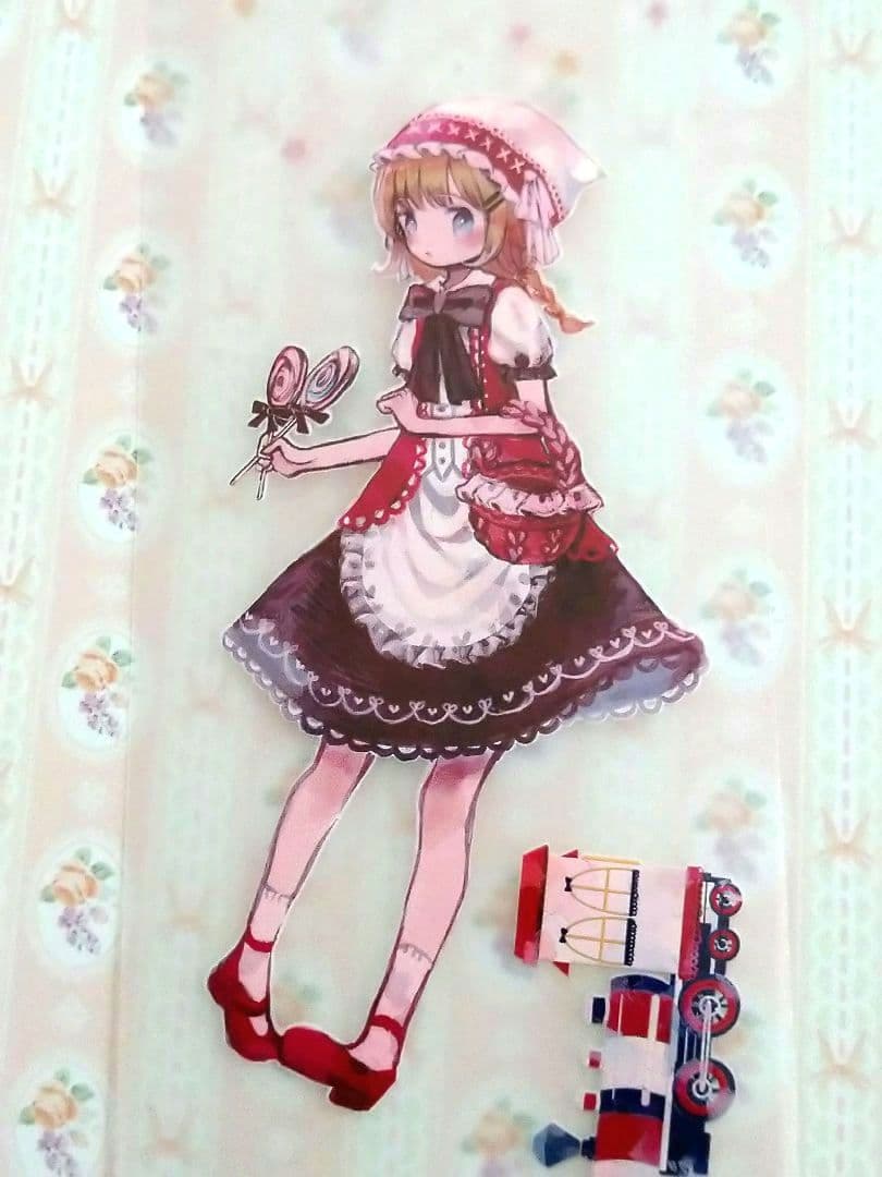 ✩のこり１✩J1080＃夢楽園(霧面PET)冷暖極切り売り海外人物マステ女の子